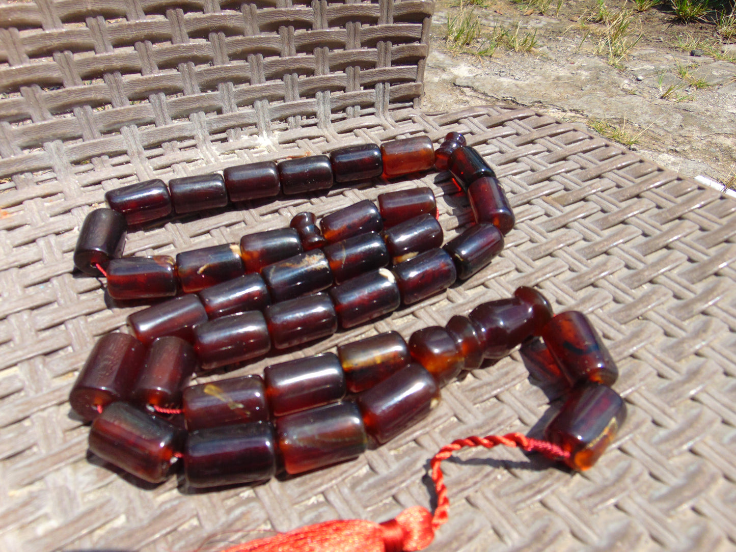 171gr Komboloi Tasbih Rosary 33+2 Beads 16x22 mm Indonesian Red Amber for Healing 26COAR27