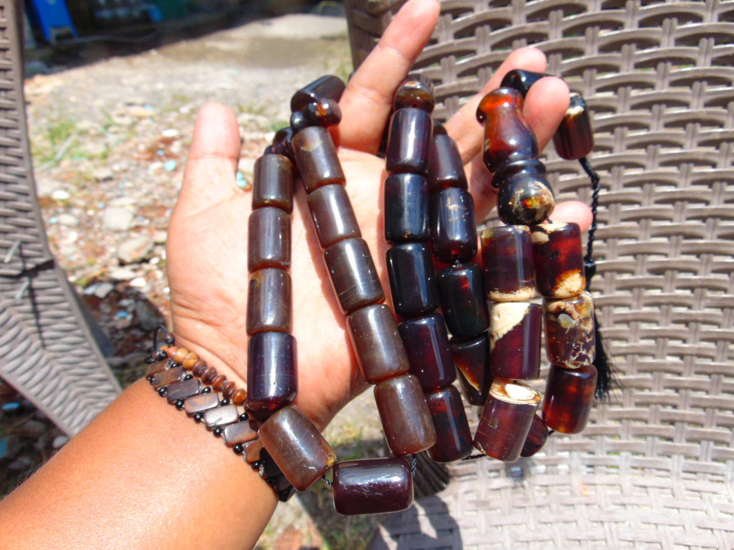 170 gr Komboloi Tasbih Rosary 33+2 Beads 16x22 mm Indonesian Dark Red Amber for Healing 26COAR29