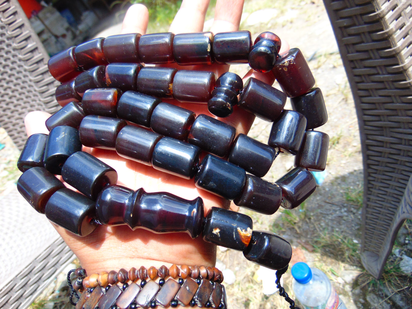 169 gr Komboloi Tasbih Rosary 33+2 Beads 16x22 mm Indonesian Yellow Blue Amber for Healing 26COAR26