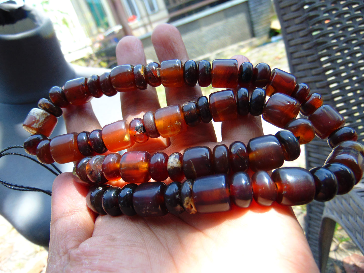 55 gram Small Necklace Beads Indonesian Blue Amber for Healing 26NE19