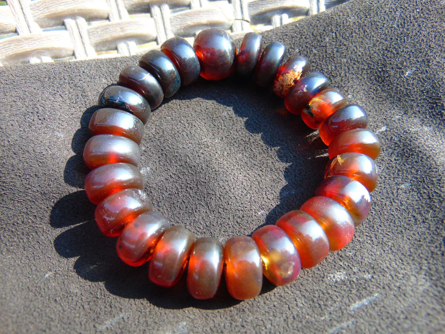 16 Gram 25 small Beads Tasbih Rosary Bracelet Indonesian Dark Red Amber for Healing FR514