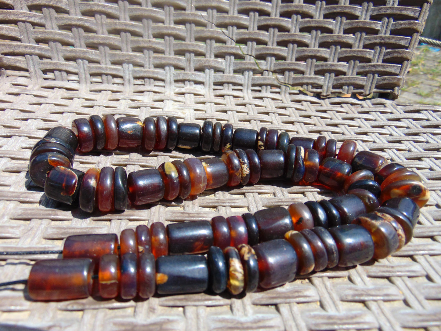 126 gr Small Necklace beads Indonesian red Amber for Healing 26NE23