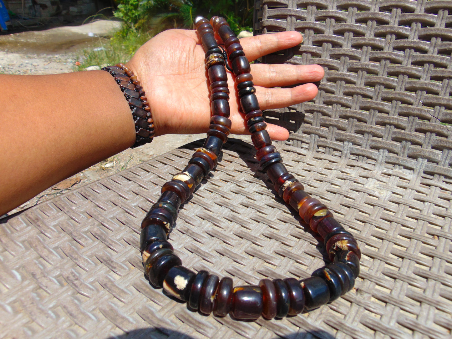 126 gr Small Necklace beads Indonesian red Amber for Healing 26NE23