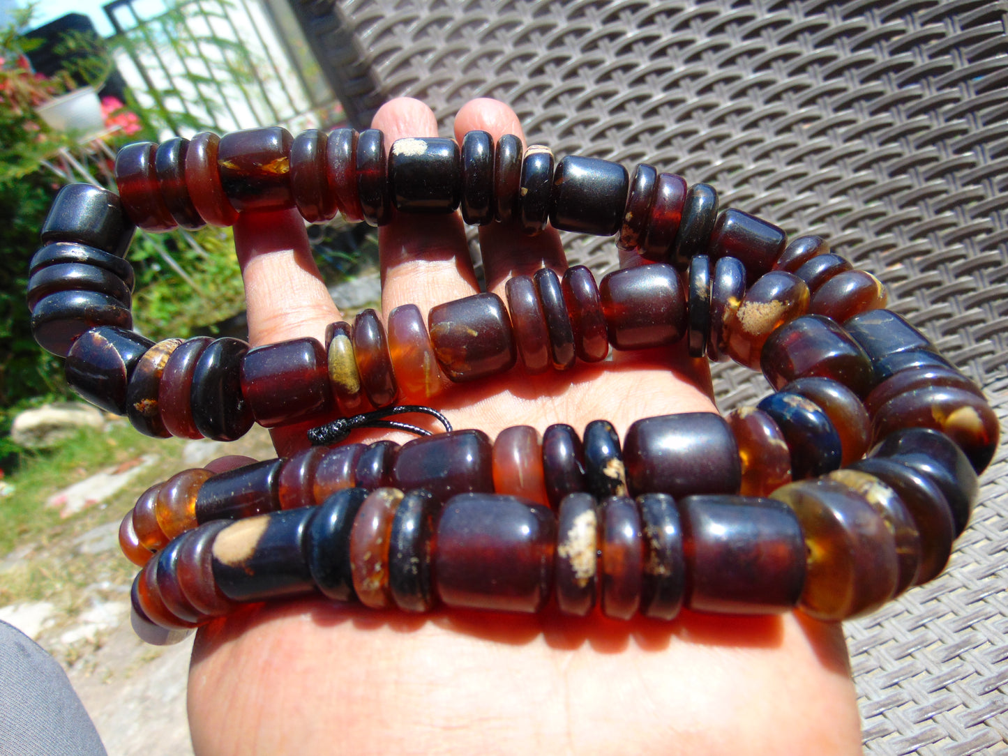 126 gr Small Necklace beads Indonesian red Amber for Healing 26NE23