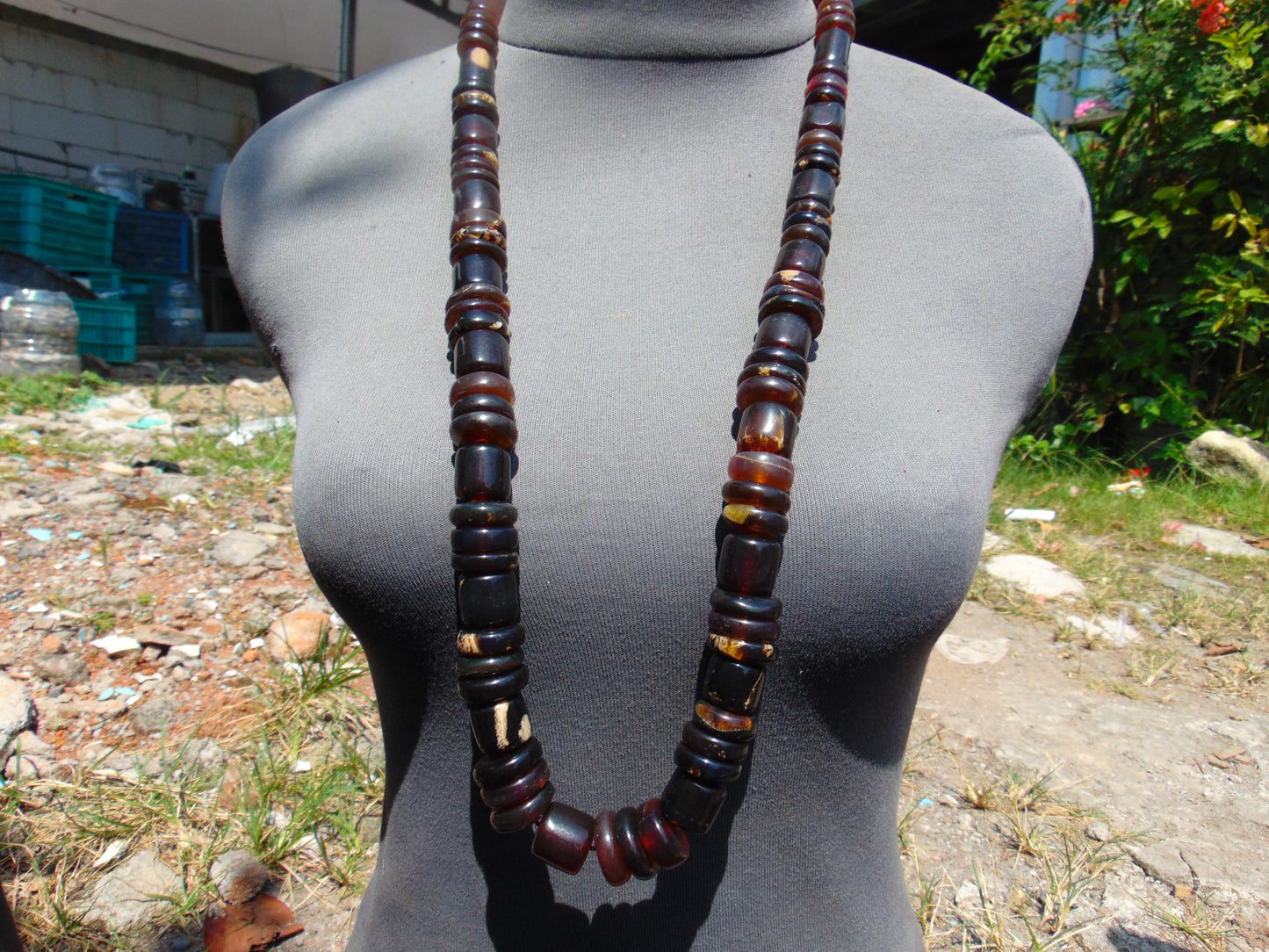 126 gr Small Necklace beads Indonesian red Amber for Healing 26NE23