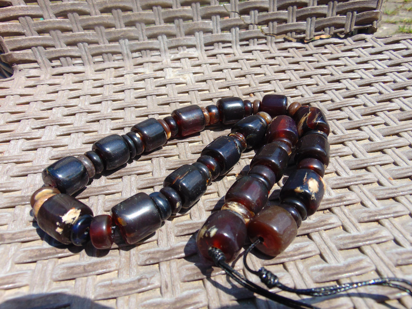 88 gr Small Necklace beads Indonesian red Amber for Healing 26NE8