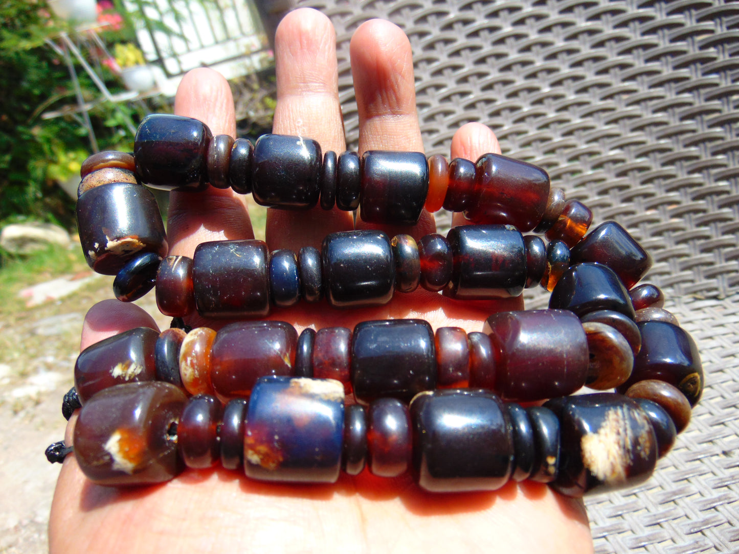 88 gr Small Necklace beads Indonesian red Amber for Healing 26NE8