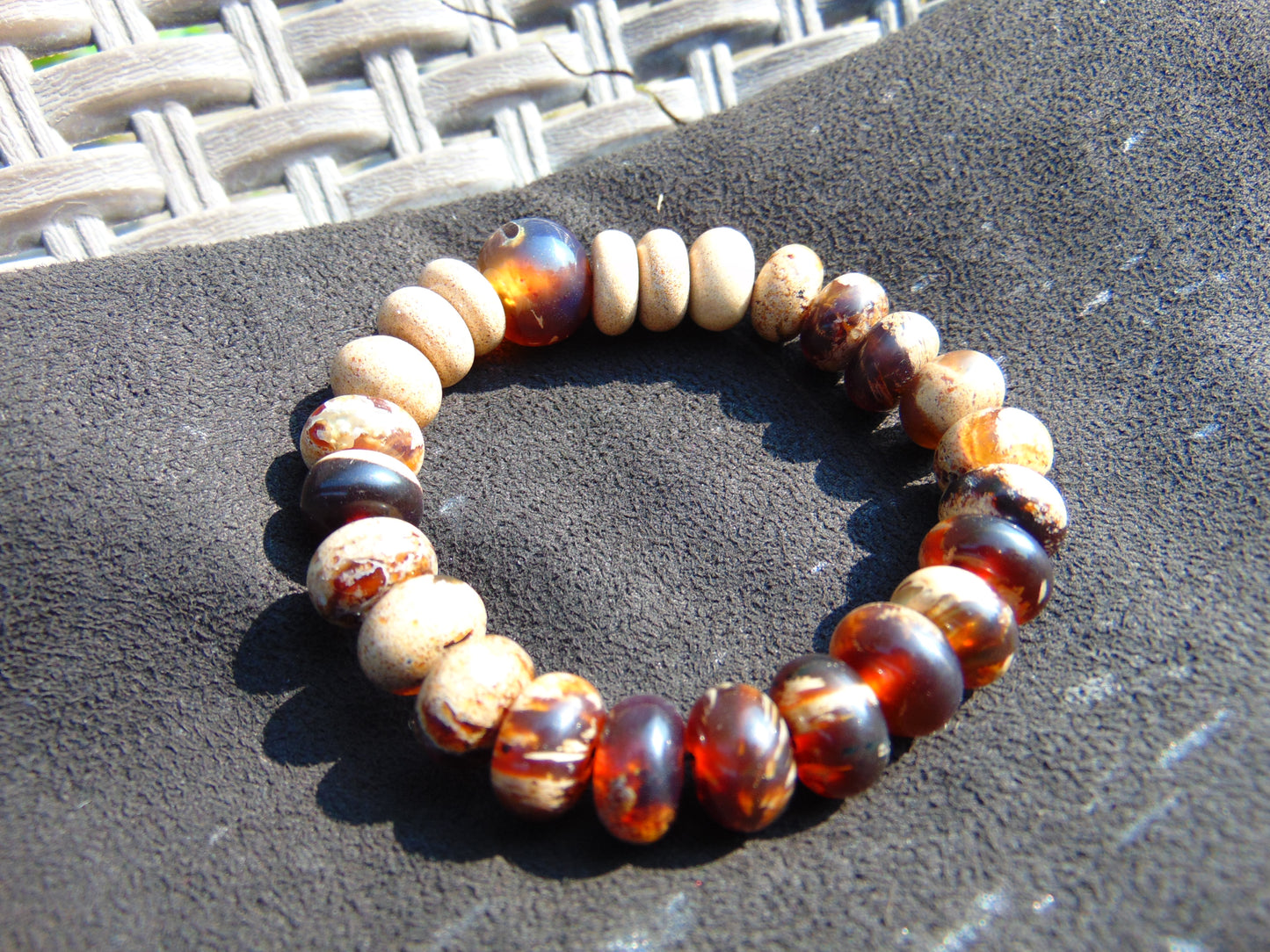 8 Gram 35 small Beads Tasbih Rosary Bracelet Indonesian White Amber for Healing FR51