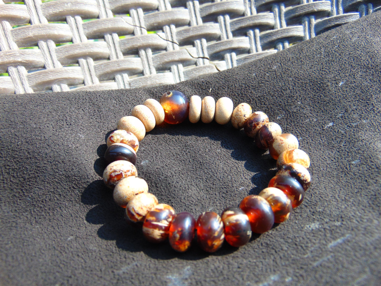 8 Gram 35 small Beads Tasbih Rosary Bracelet Indonesian White Amber for Healing FR51