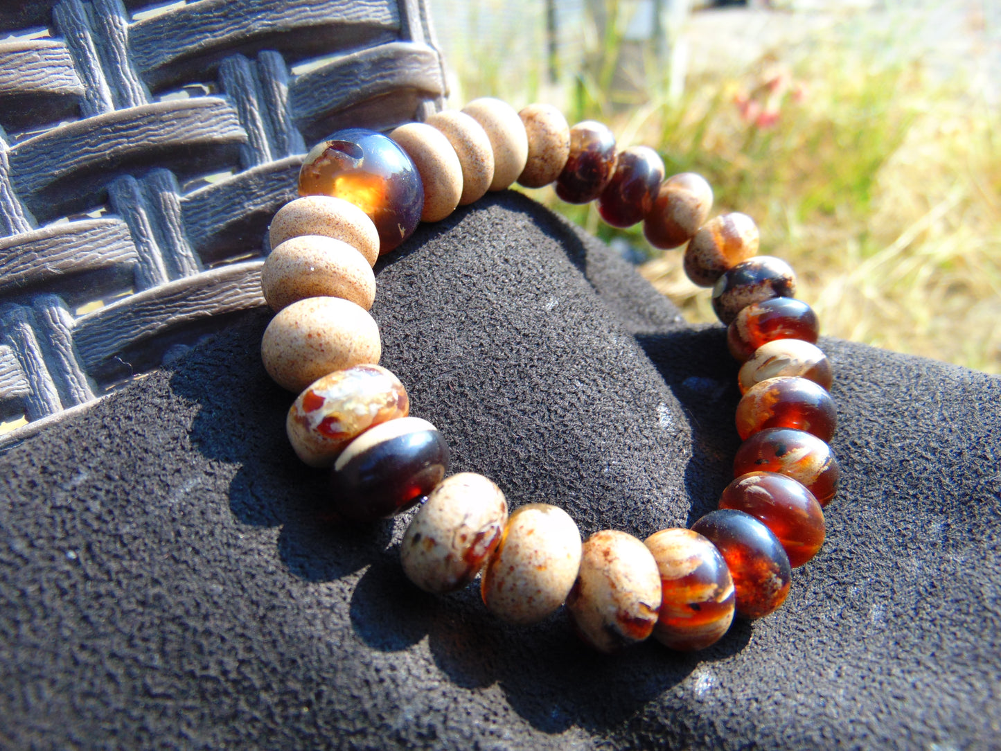 8 Gram 35 small Beads Tasbih Rosary Bracelet Indonesian White Amber for Healing FR51