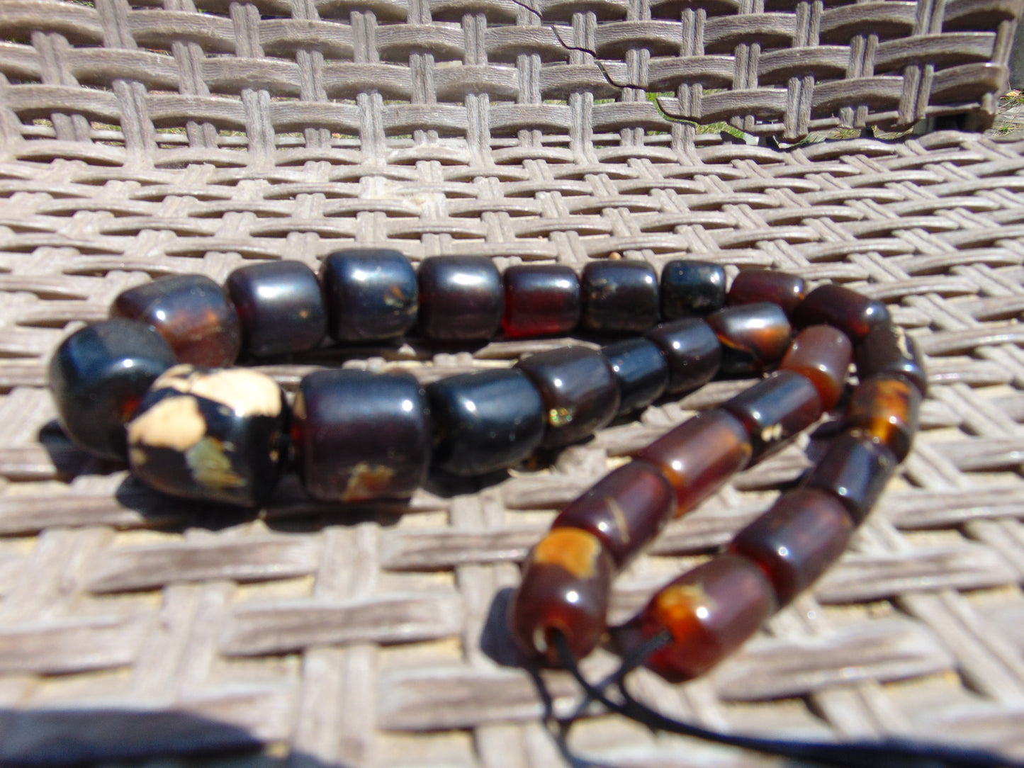 46 gr Small Necklace beads Indonesian red Amber for Healing 26NE12