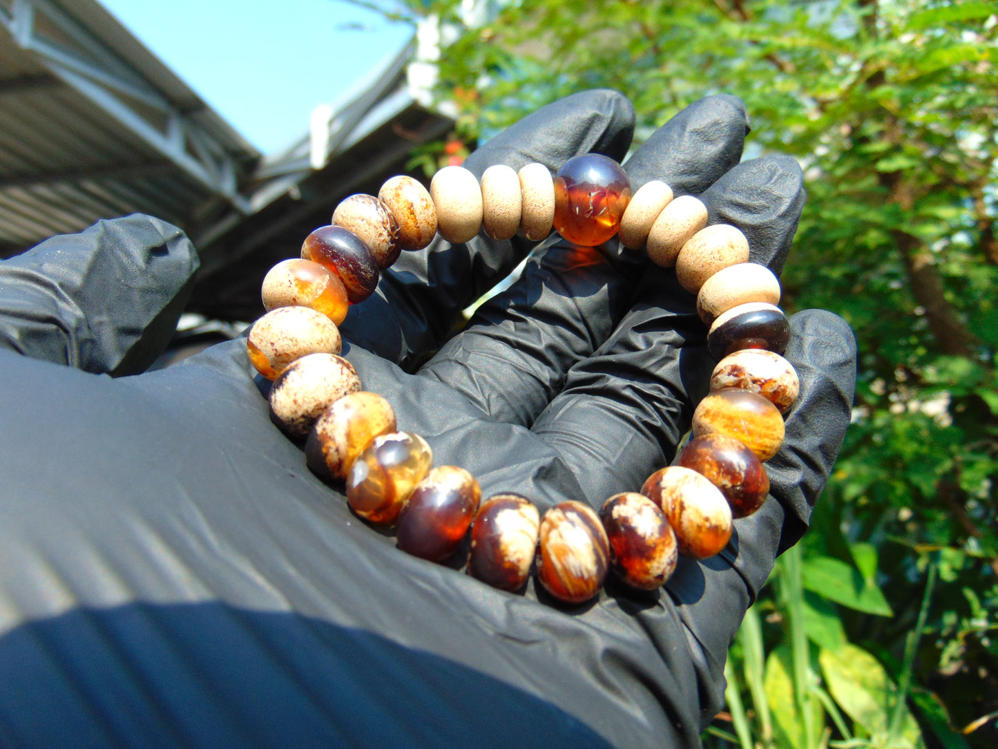 8 Gram 35 small Beads Tasbih Rosary Bracelet Indonesian White Amber for Healing FR51