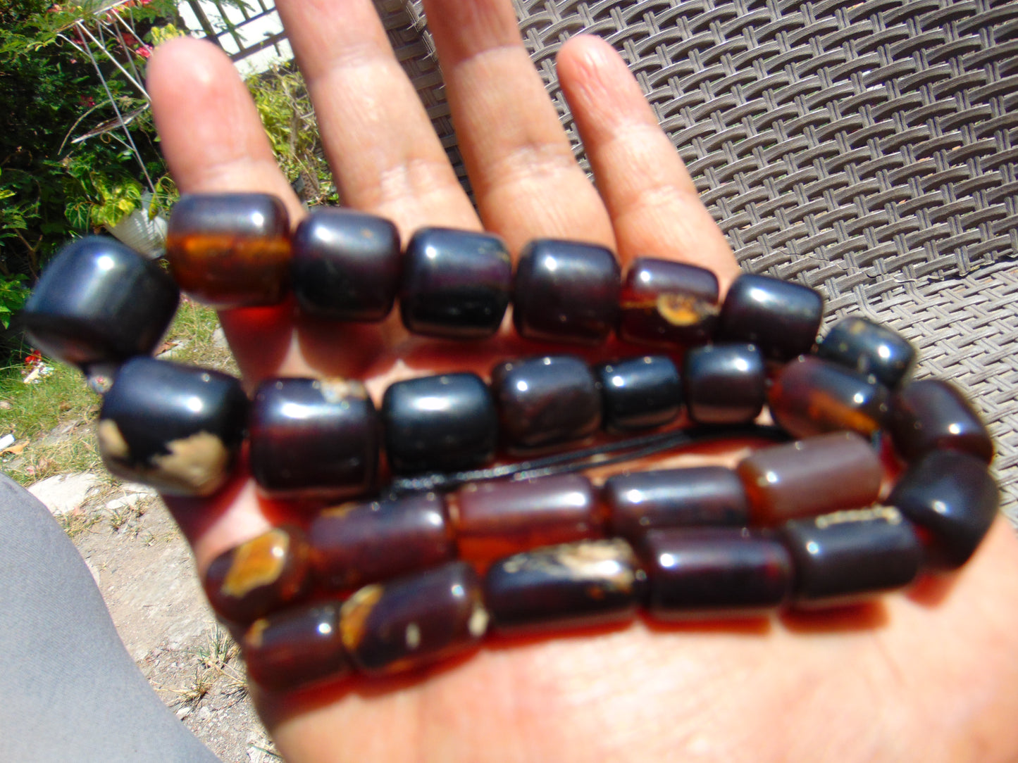 46 gr Small Necklace beads Indonesian red Amber for Healing 26NE12