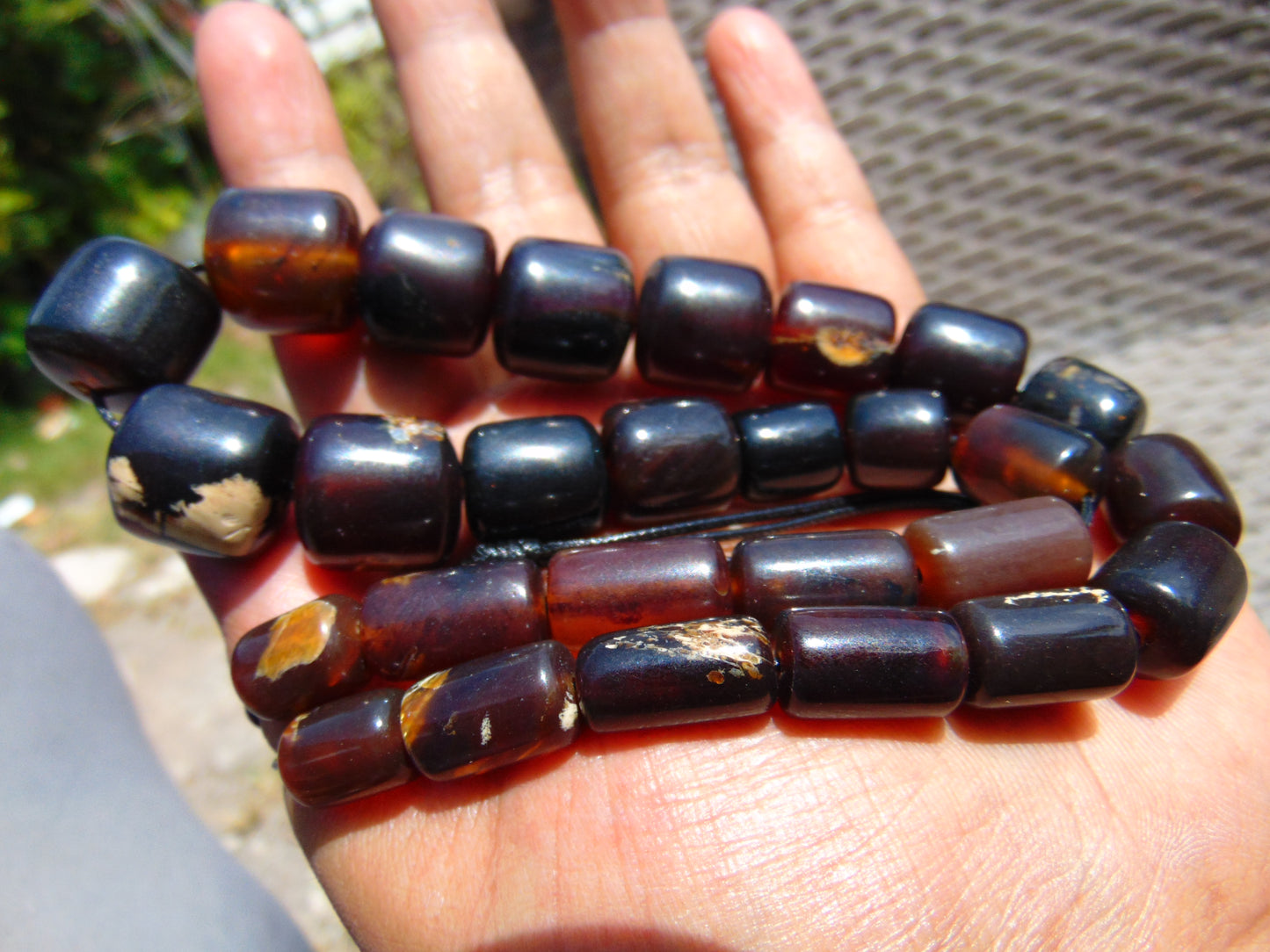 46 gr Small Necklace beads Indonesian red Amber for Healing 26NE12
