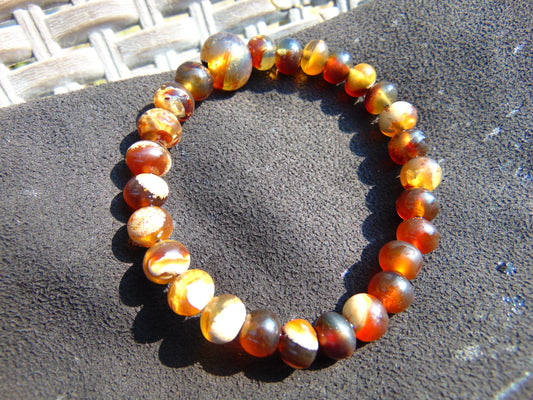 11 Gram 29 small Beads Tasbih Rosary Bracelet Indonesian White Amber for Healing BT23