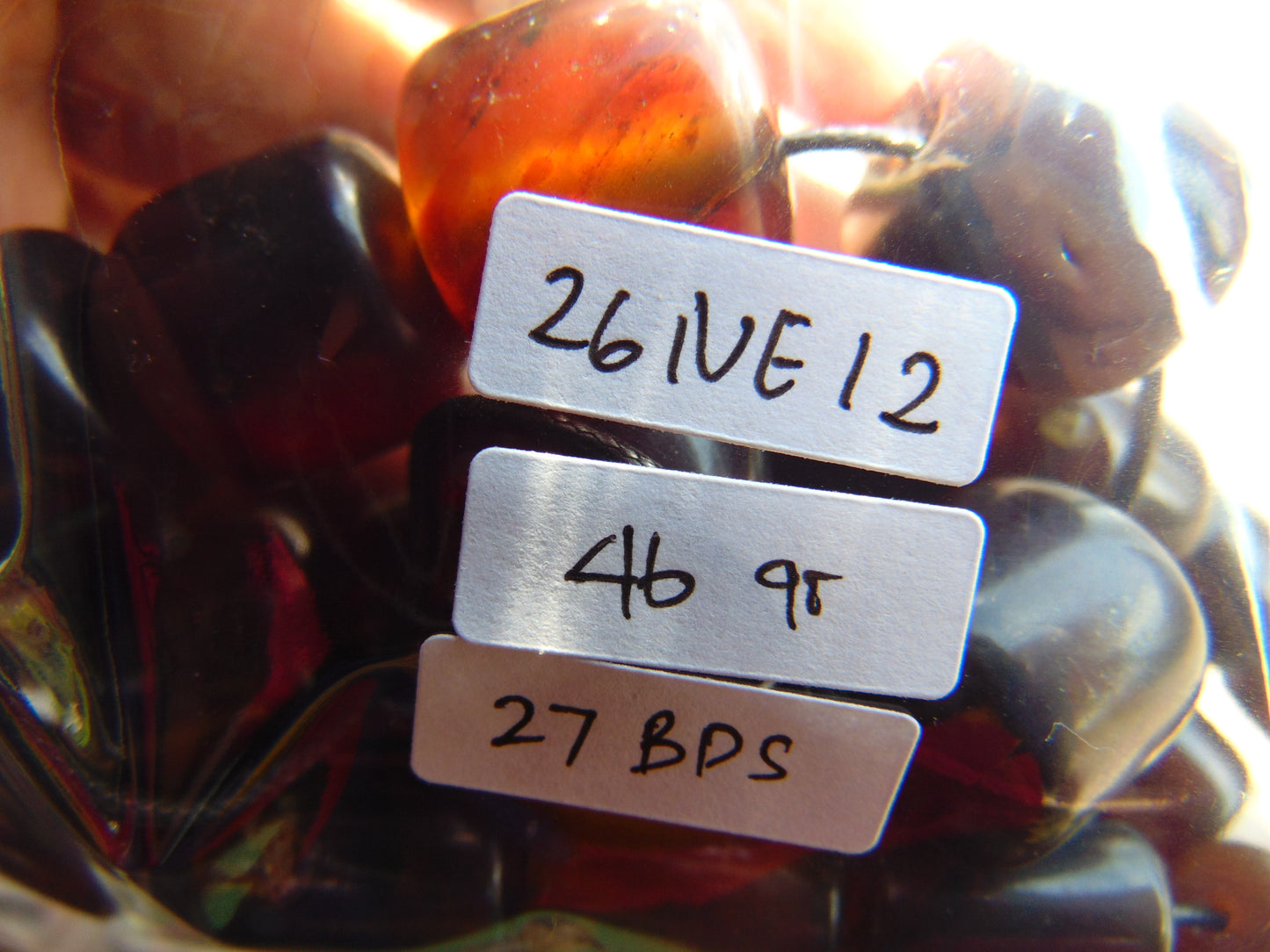 46 gr Small Necklace beads Indonesian red Amber for Healing 26NE12