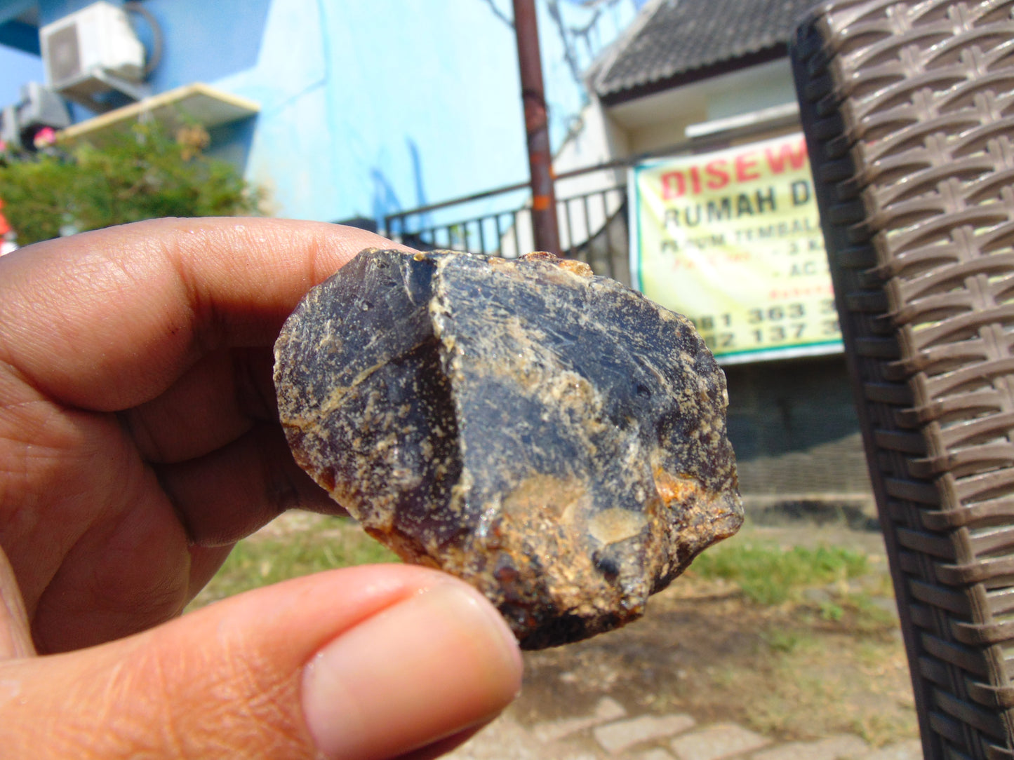 37 gram Rough Raw Indonesian Blue Amber for Healing 26MRB7