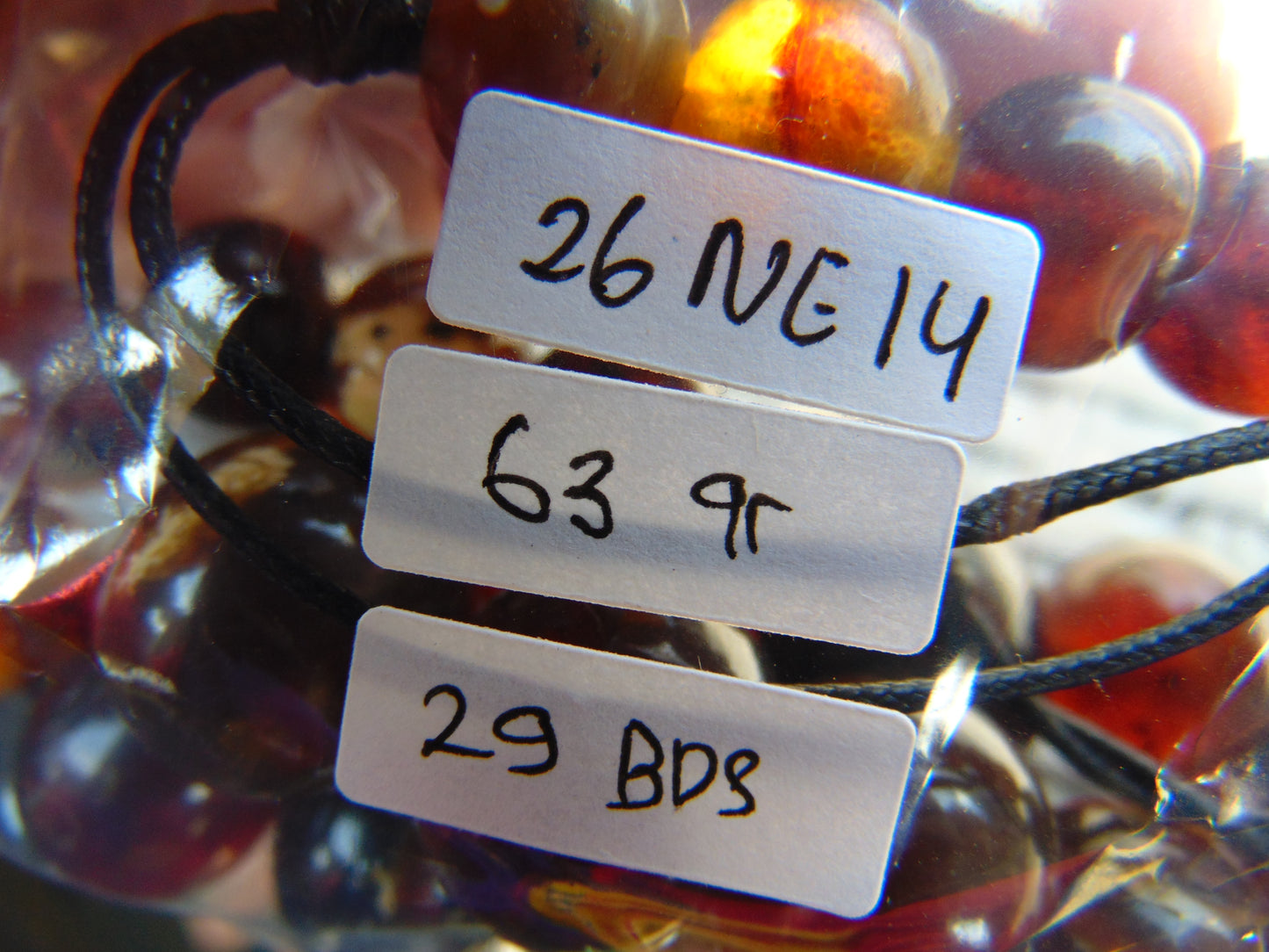 63 gram Small Necklace Beads Indonesian Amber for Healing 26NE14
