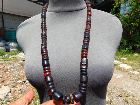 92 gr Small Necklace beads Indonesian red Amber for Healing 26NE13