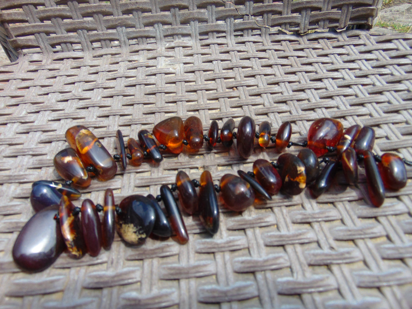 76 gram Small Necklace Beads Indonesian Blue Amber for Healing 26NE24