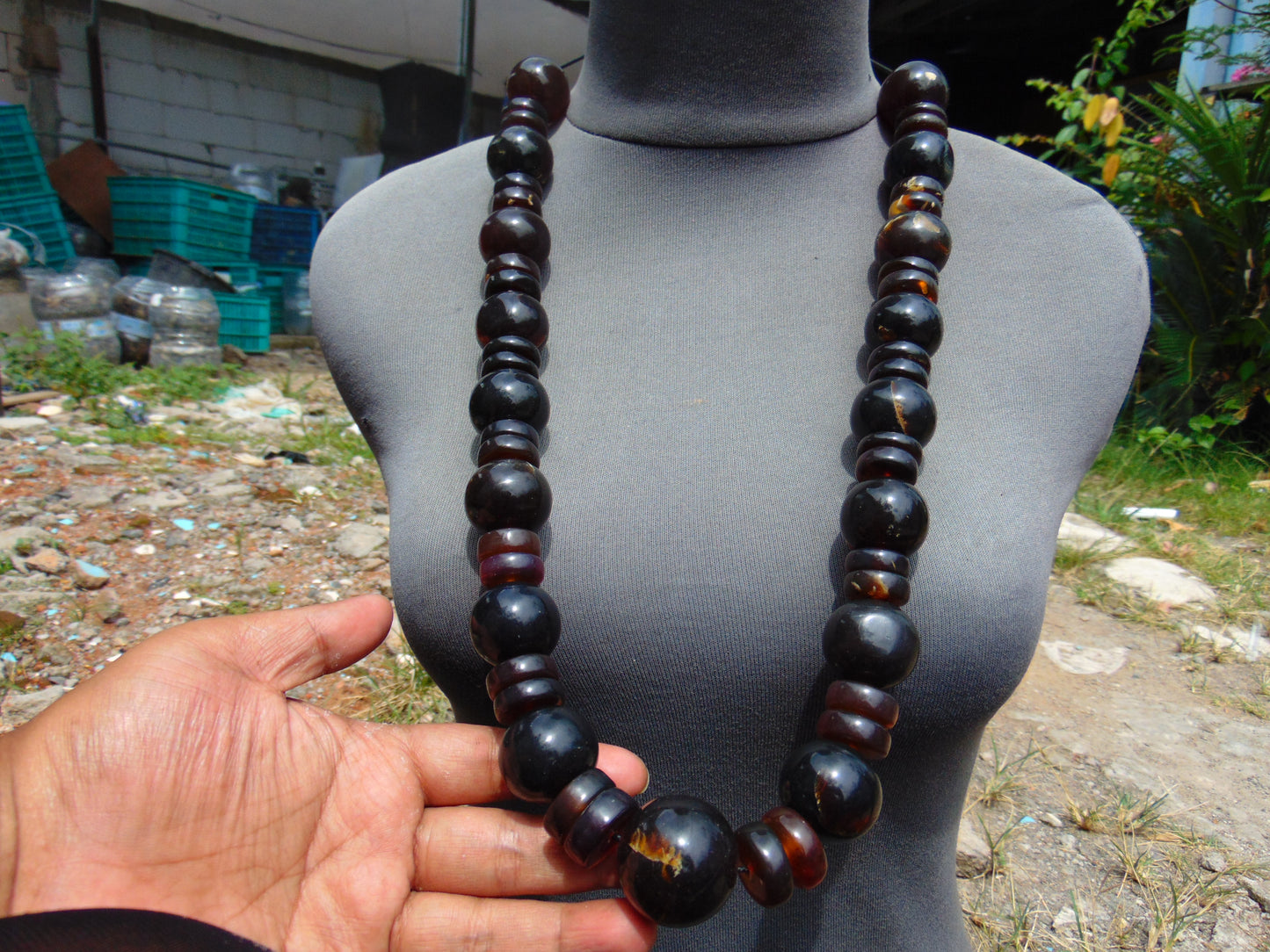 218 gram Small Necklace Beads Indonesian Amber for Healing 26NE10
