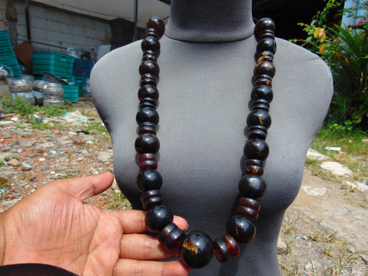 218 gram Small Necklace Beads Indonesian Amber for Healing 26NE10