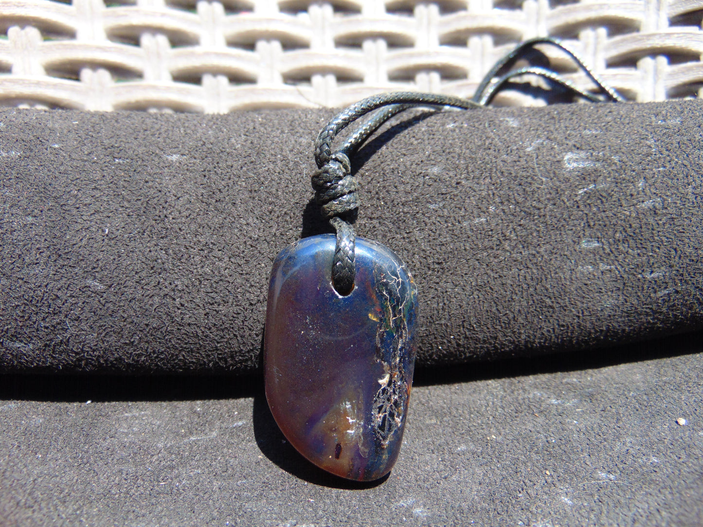 14 gr  Pendant Indonesian Dark Blue Amber for Healing A28