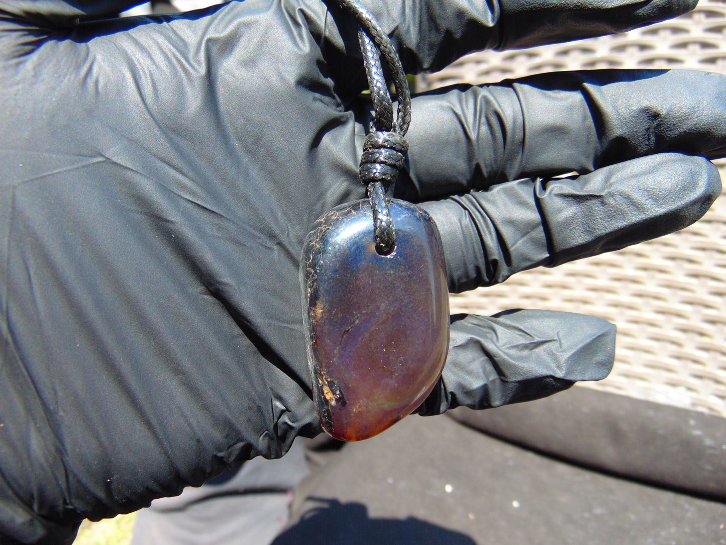 14 gr  Pendant Indonesian Dark Blue Amber for Healing A28