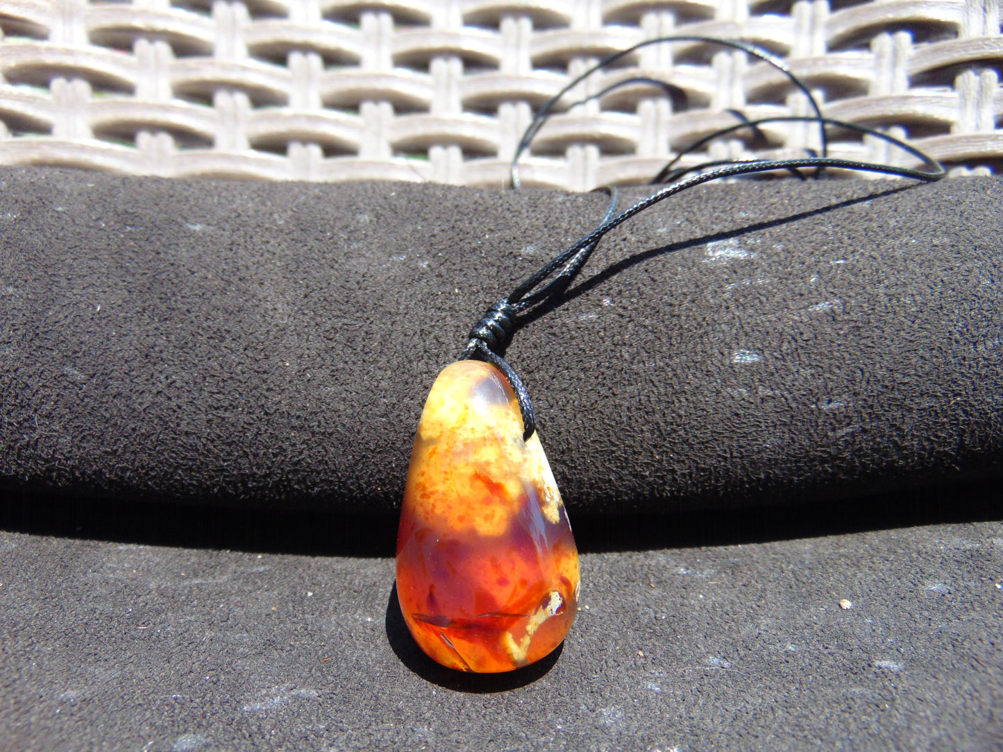 11 gr Teardrop Pendant Indonesian Blue Amber for Healing 25N92
