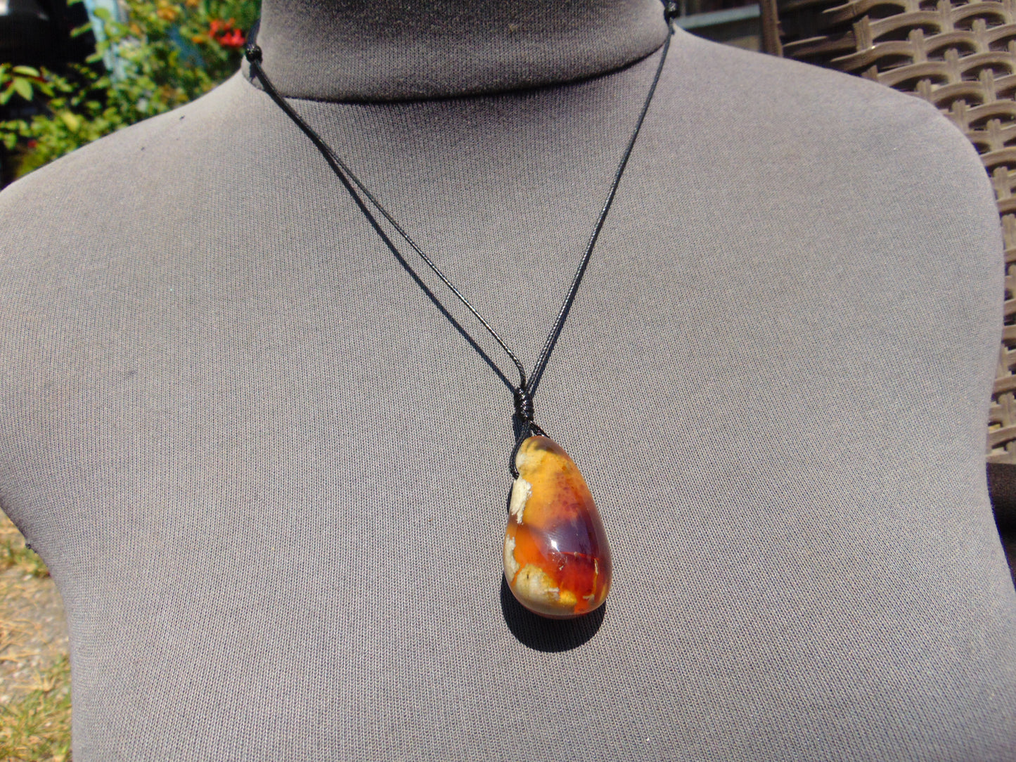11 gr Teardrop Pendant Indonesian Blue Amber for Healing 25N92