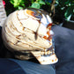 292 grams Skull Carving Indonesian Red White Zebra Amber for healing 96x73 mm AJT102