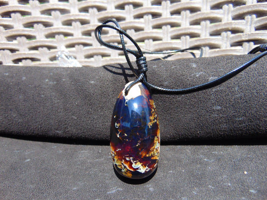 31 gr Teardrop Pendant Indonesian Blue Amber for Healing 25N82