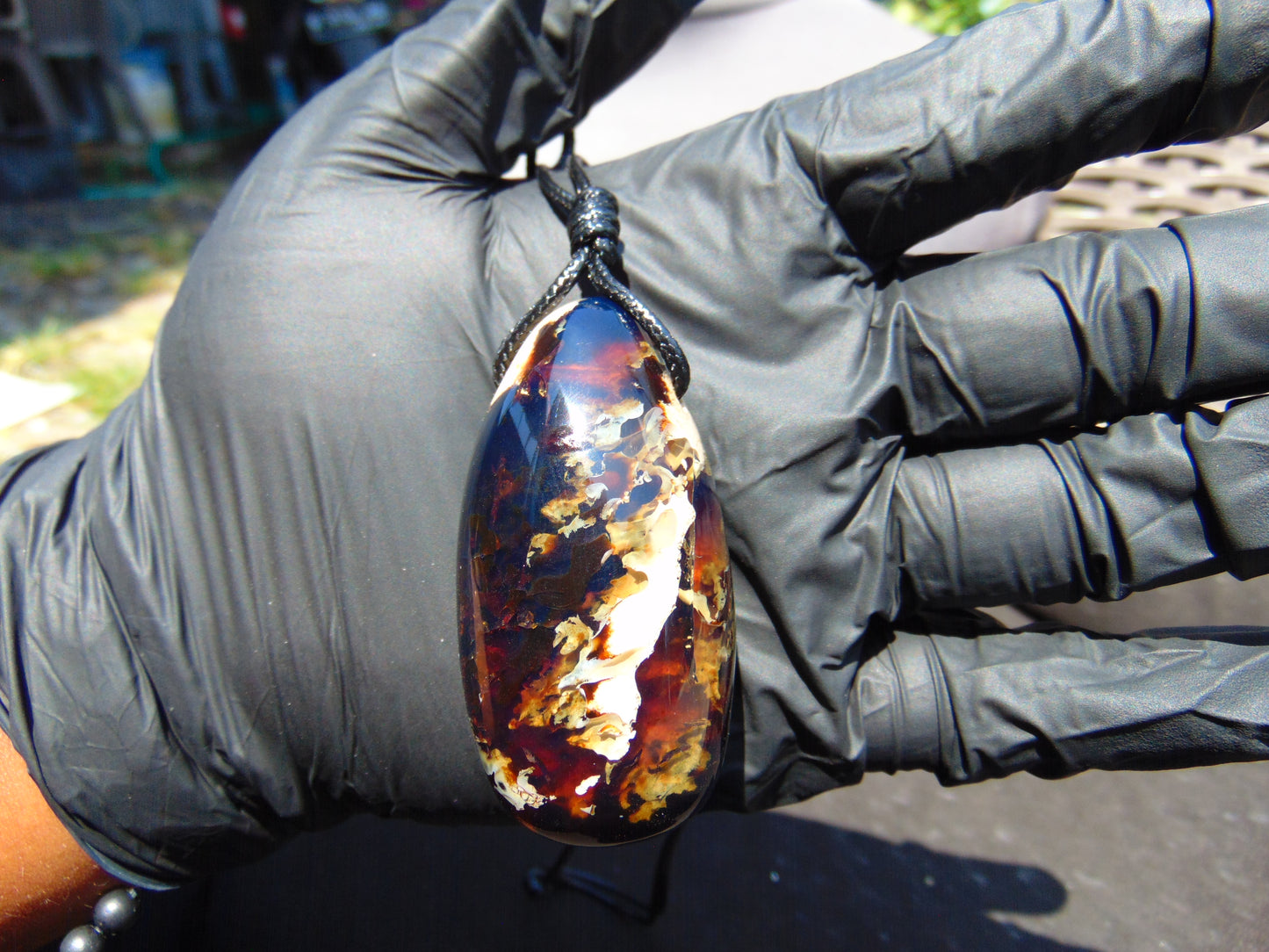 31 gr Teardrop Pendant Indonesian Blue Amber for Healing 25N82