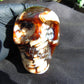 292 grams Skull Carving Indonesian Red White Zebra Amber for healing 96x73 mm AJT102