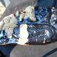 1240 gr Sleep Buddha with 5 Face Dream 250x150x50 mm Indonesia Zebra Amber