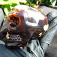 140 grams Skull Carving Indonesian Dark Red Amber for healing  74x52 mm AJT104