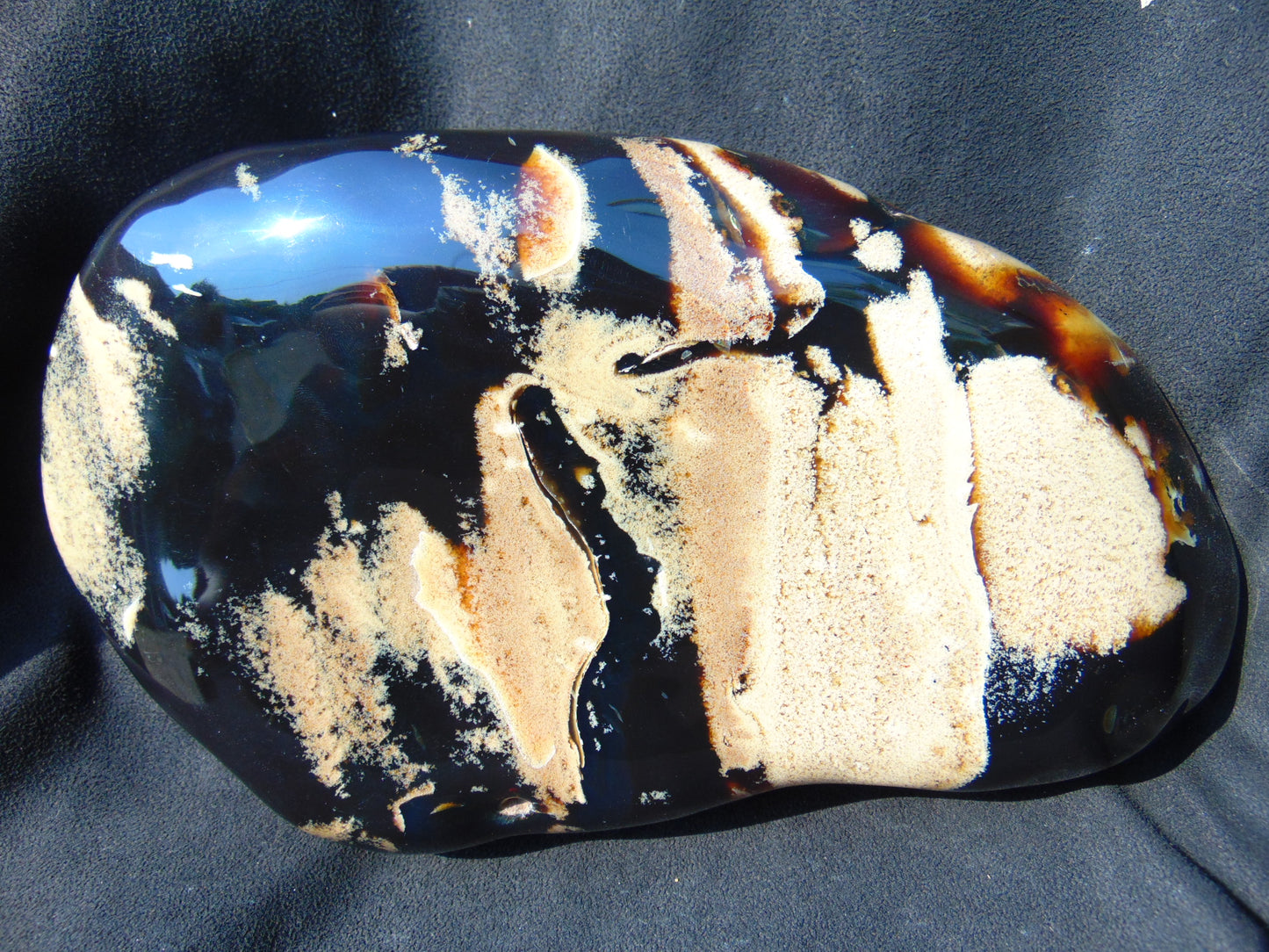1240 gr Sleep Buddha with 5 Face Dream 250x150x50 mm Indonesia Zebra Amber