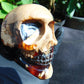 325 grams Skull Carving Indonesian Sumatran Blue White Amber for healing  94x68 mm AJT101