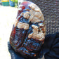 1240 gr Sleep Buddha with 5 Face Dream 250x150x50 mm Indonesia Zebra Amber