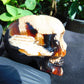 325 grams Skull Carving Indonesian Sumatran Blue White Amber for healing  94x68 mm AJT101