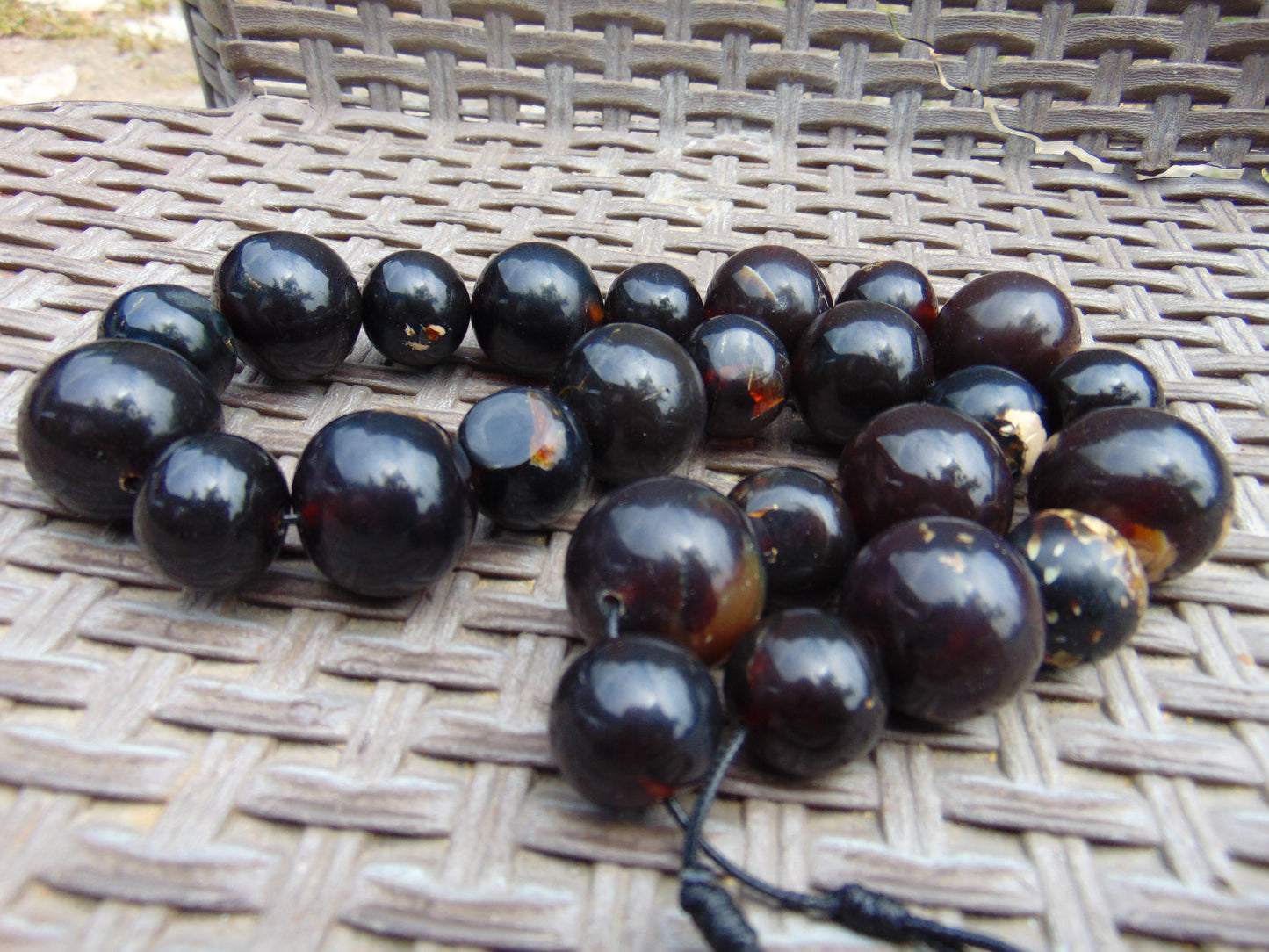 174 gr Small Necklace beads Indonesian red Amber for Healing 26NE17