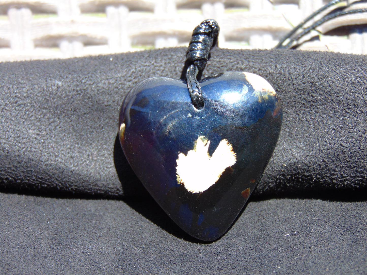 17 gr Heart Pendant Indonesian Blue Amber for Healing 25N252