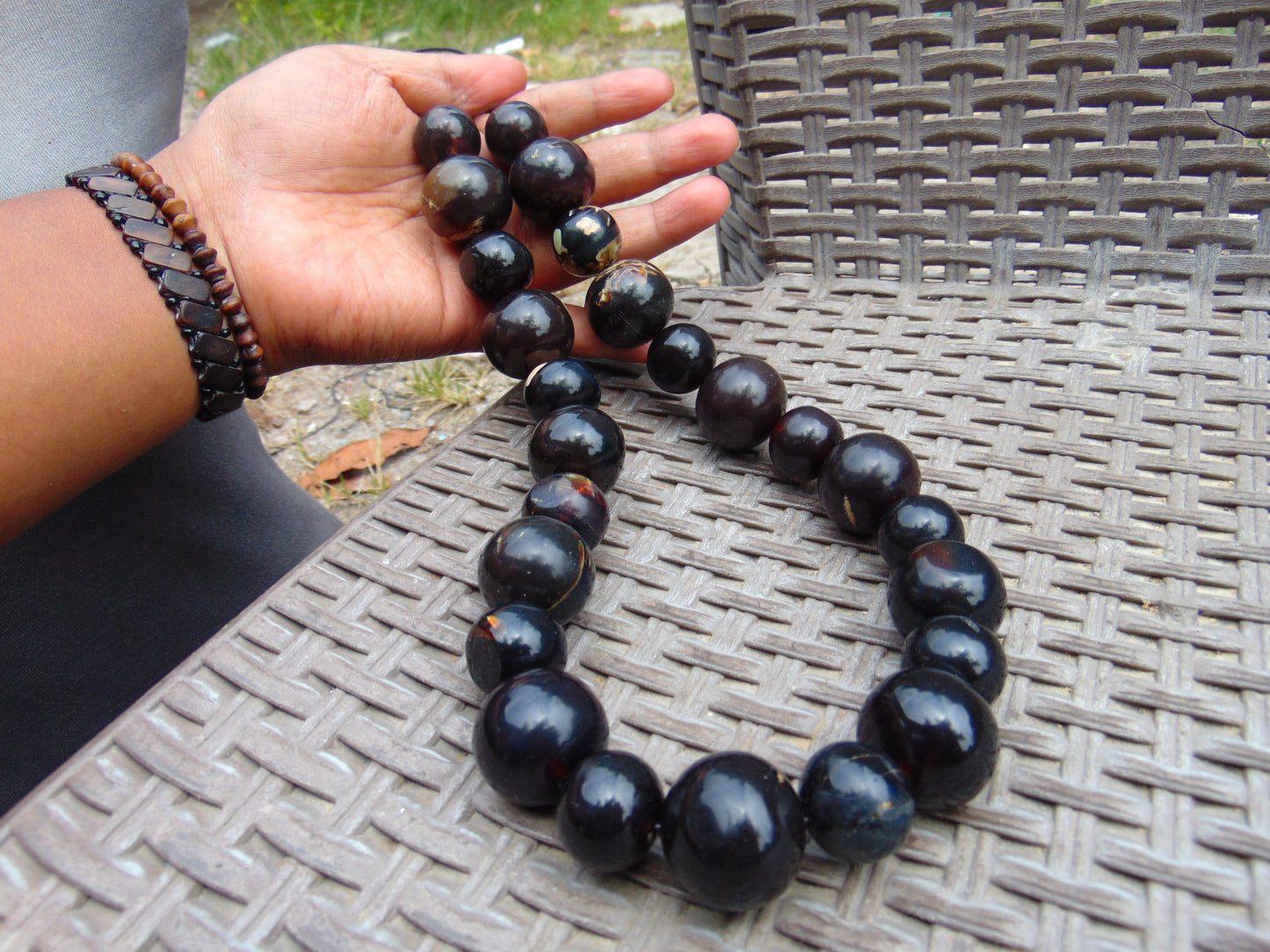 174 gr Small Necklace beads Indonesian red Amber for Healing 26NE17