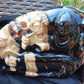 1240 gr Sleep Buddha with 5 Face Dream 250x150x50 mm Indonesia Zebra Amber