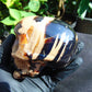 325 grams Skull Carving Indonesian Sumatran Blue White Amber for healing  94x68 mm AJT101
