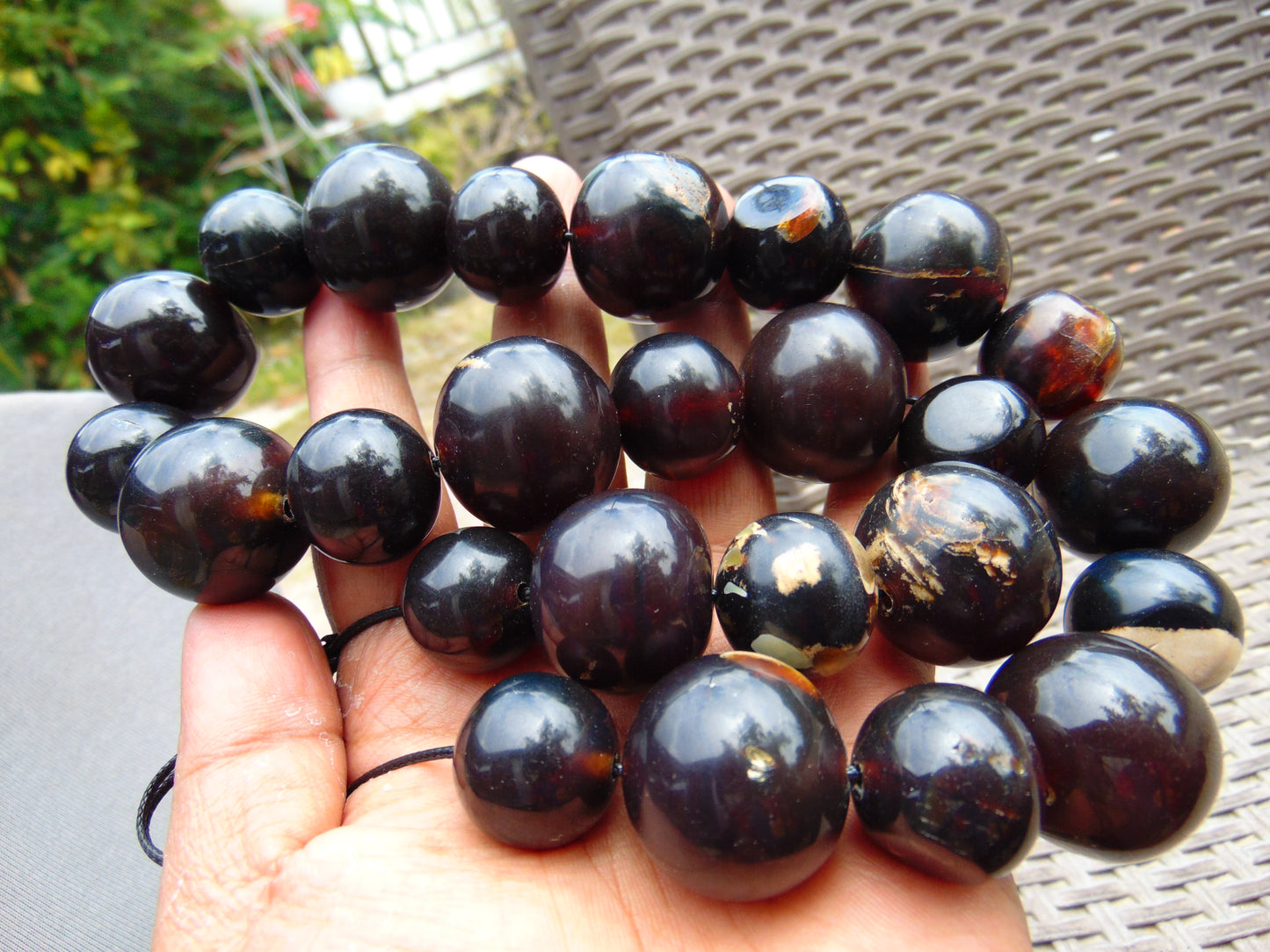 174 gr Small Necklace beads Indonesian red Amber for Healing 26NE17