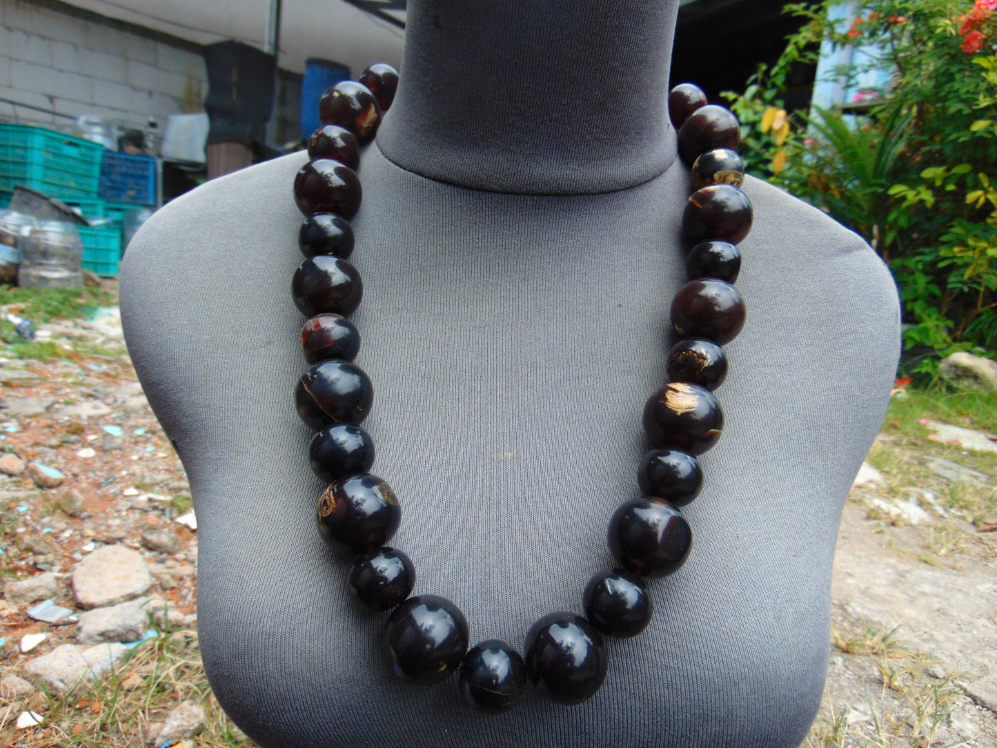 174 gr Small Necklace beads Indonesian red Amber for Healing 26NE17