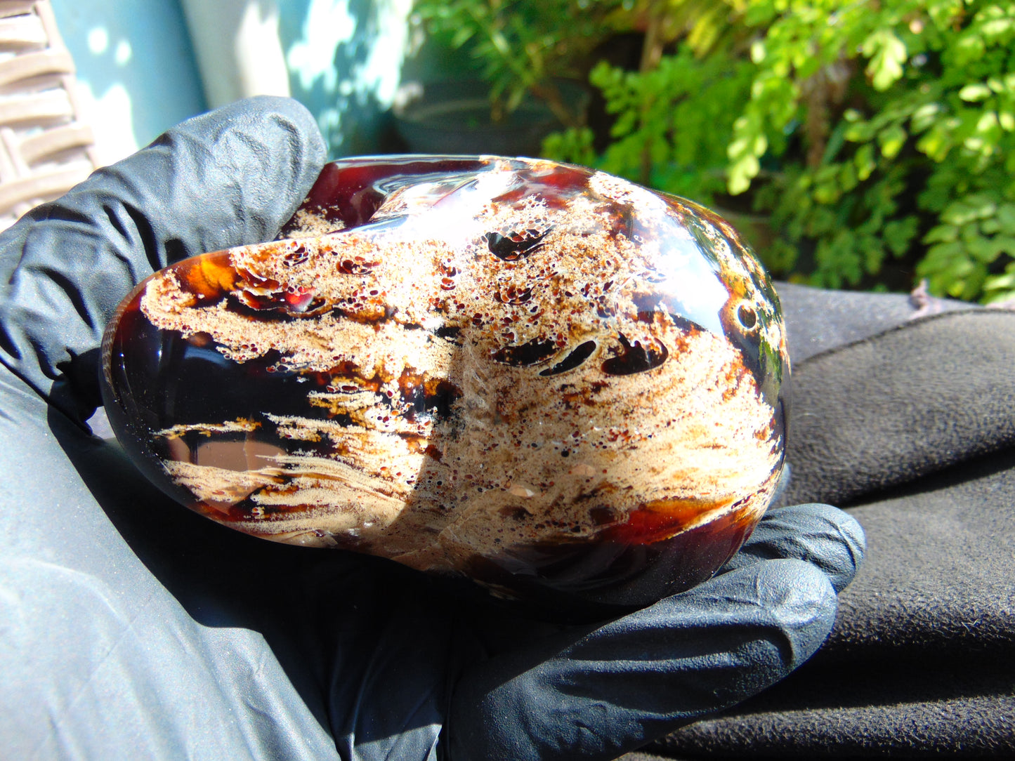 266 gr Red Amber Skull Carving: Indonesian Healing Crystal (85x66 mm) AJT105