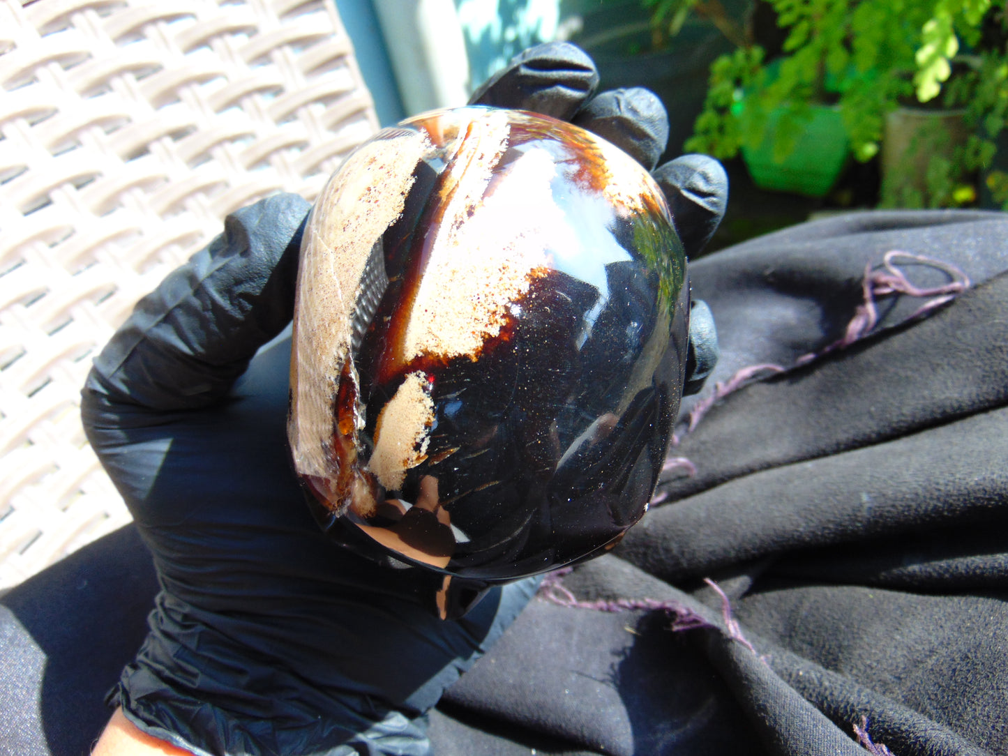 266 gr Red Amber Skull Carving: Indonesian Healing Crystal (85x66 mm) AJT105