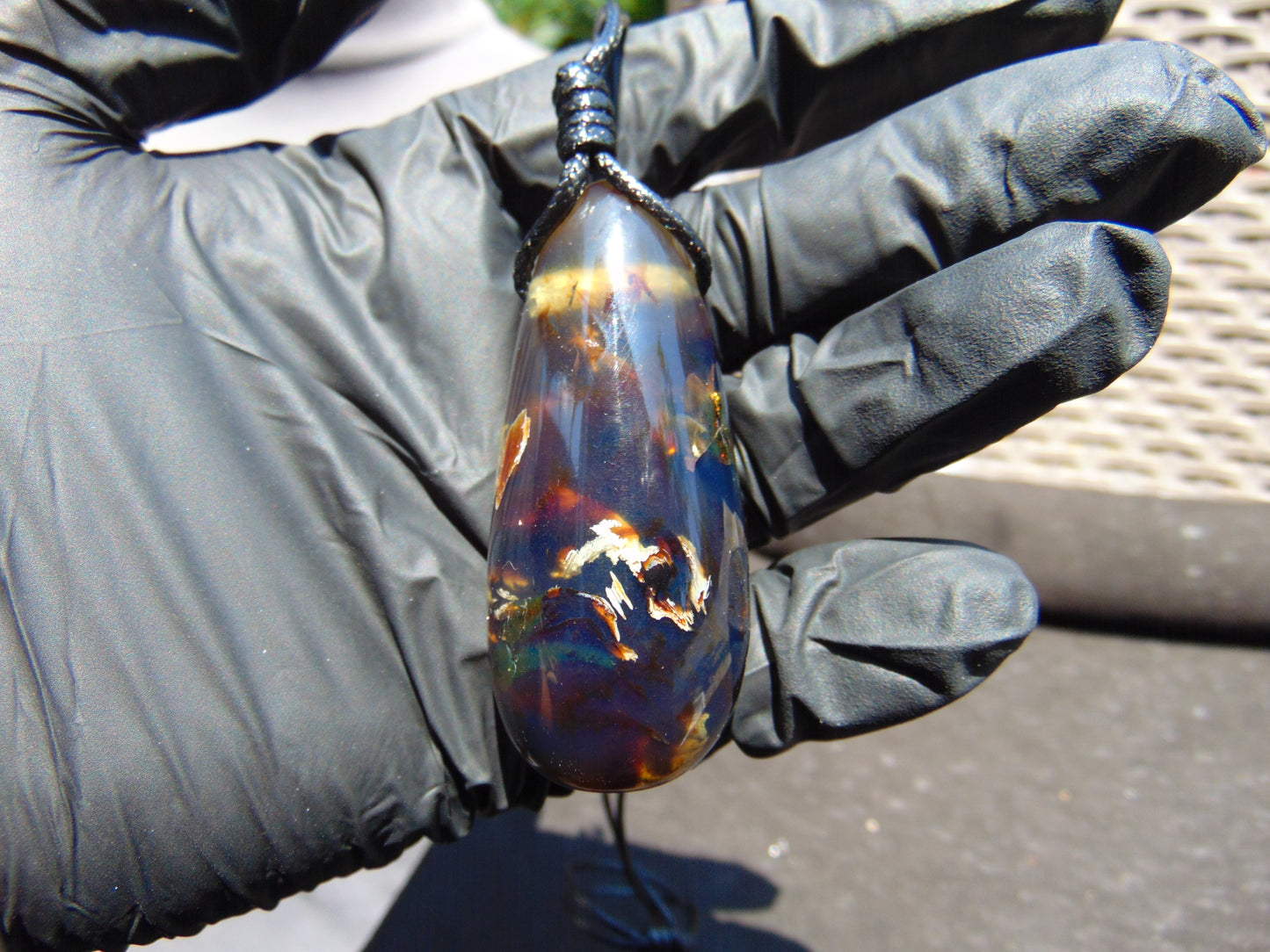 26 gr Teardrop Pendant Indonesian White Amber for Healing 25Y3